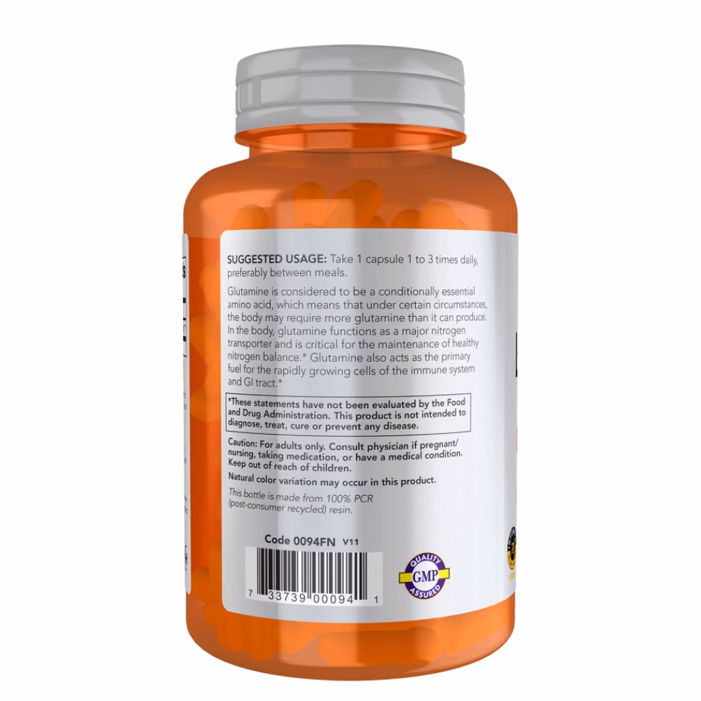 Now L-Glutamine 1000mg 120 Veg Capsules 2