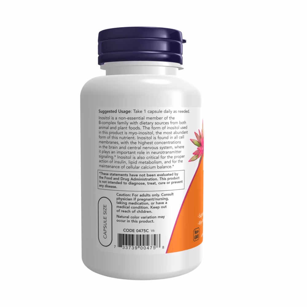 Now Inositol Capsule 500mg 100 Veg Capsules 3