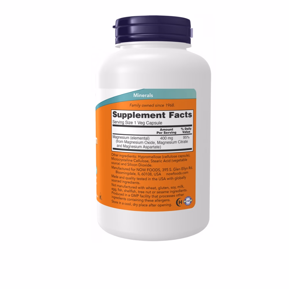 Now Magnesium 400mg 180 Veg Capsules 2