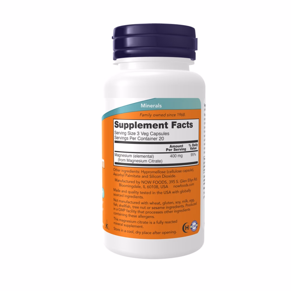 Now Magnesium Citrate 120 Veg Capsules 2