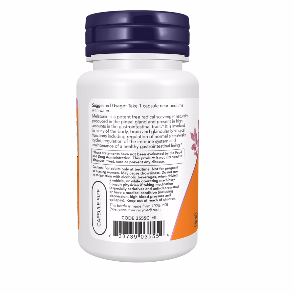 Now Melatonin 5mg 60 Veg Capsules 3