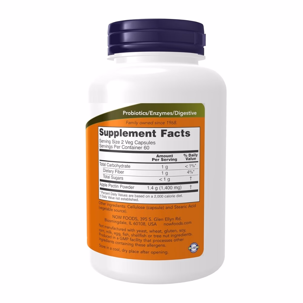 NOW Apple Pectin 700mg 120 Vegetarian Capsules 2