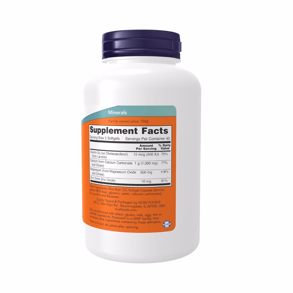 Now Cal Mag with D3 and Zinc 120 Softgels 2