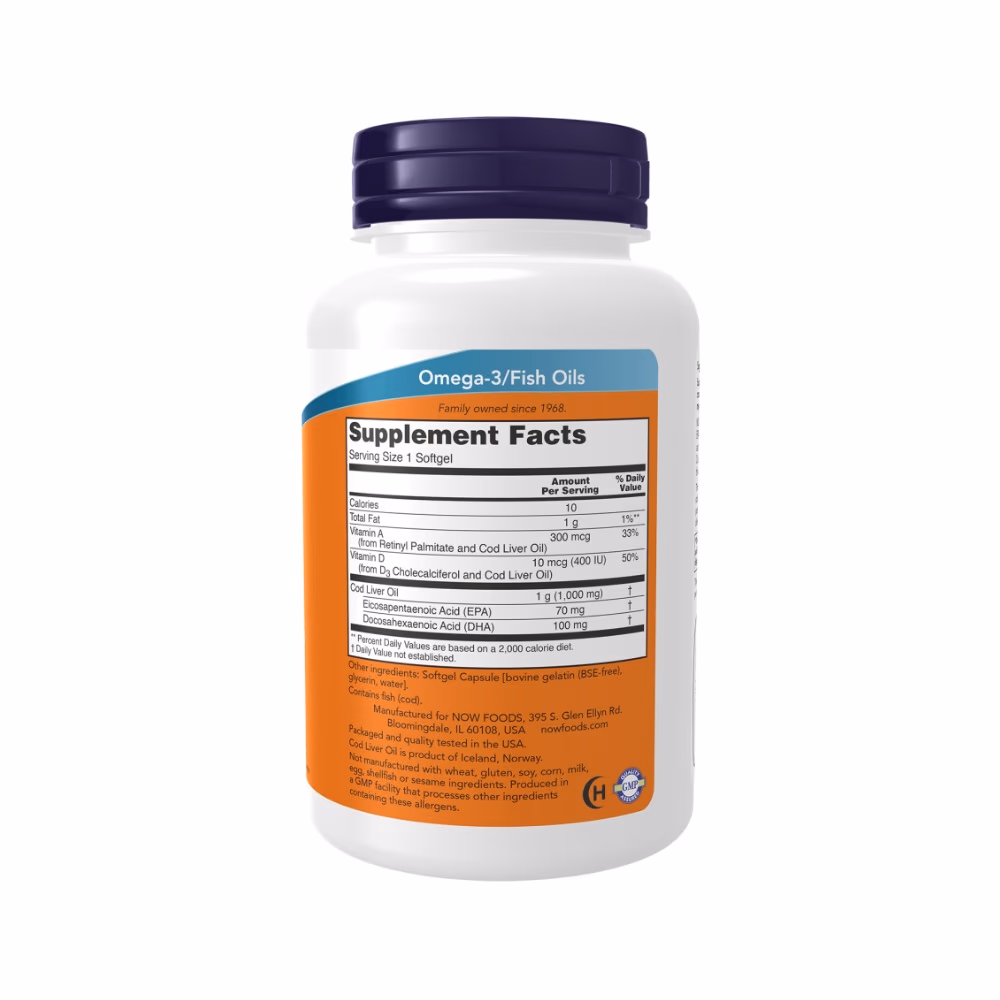 Now Cod Liver Oil 90 Softgels 4