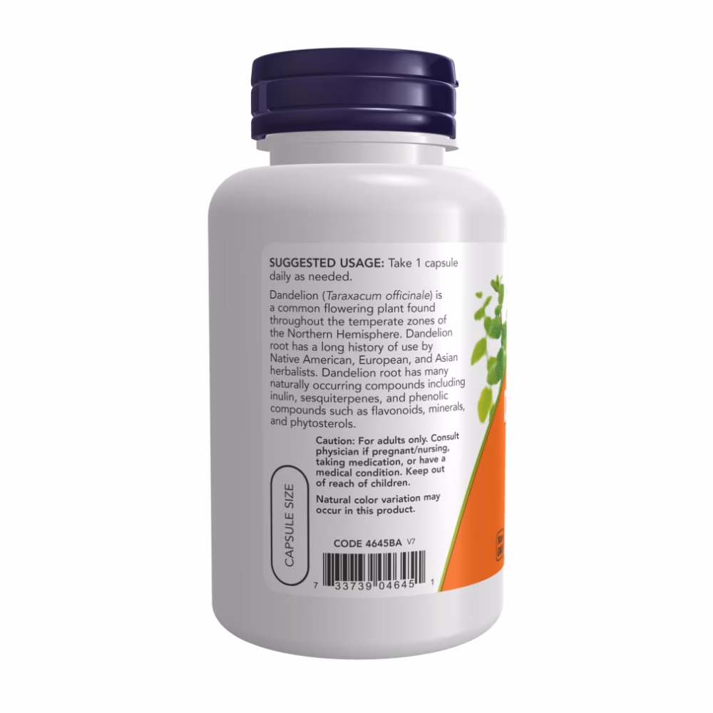 Now Dandelion Root 500mg 100 Veg Capsule 3