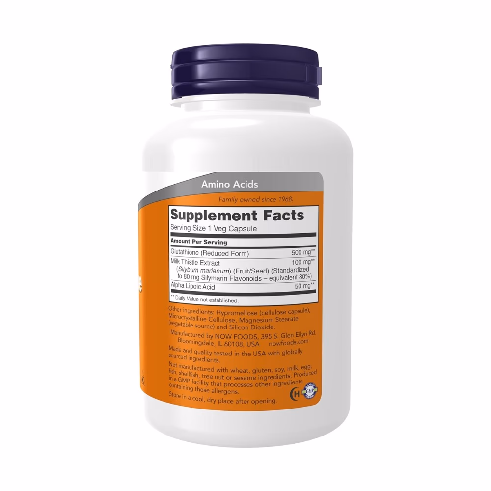 Now Glutathione 500mg 60 Capsules 2