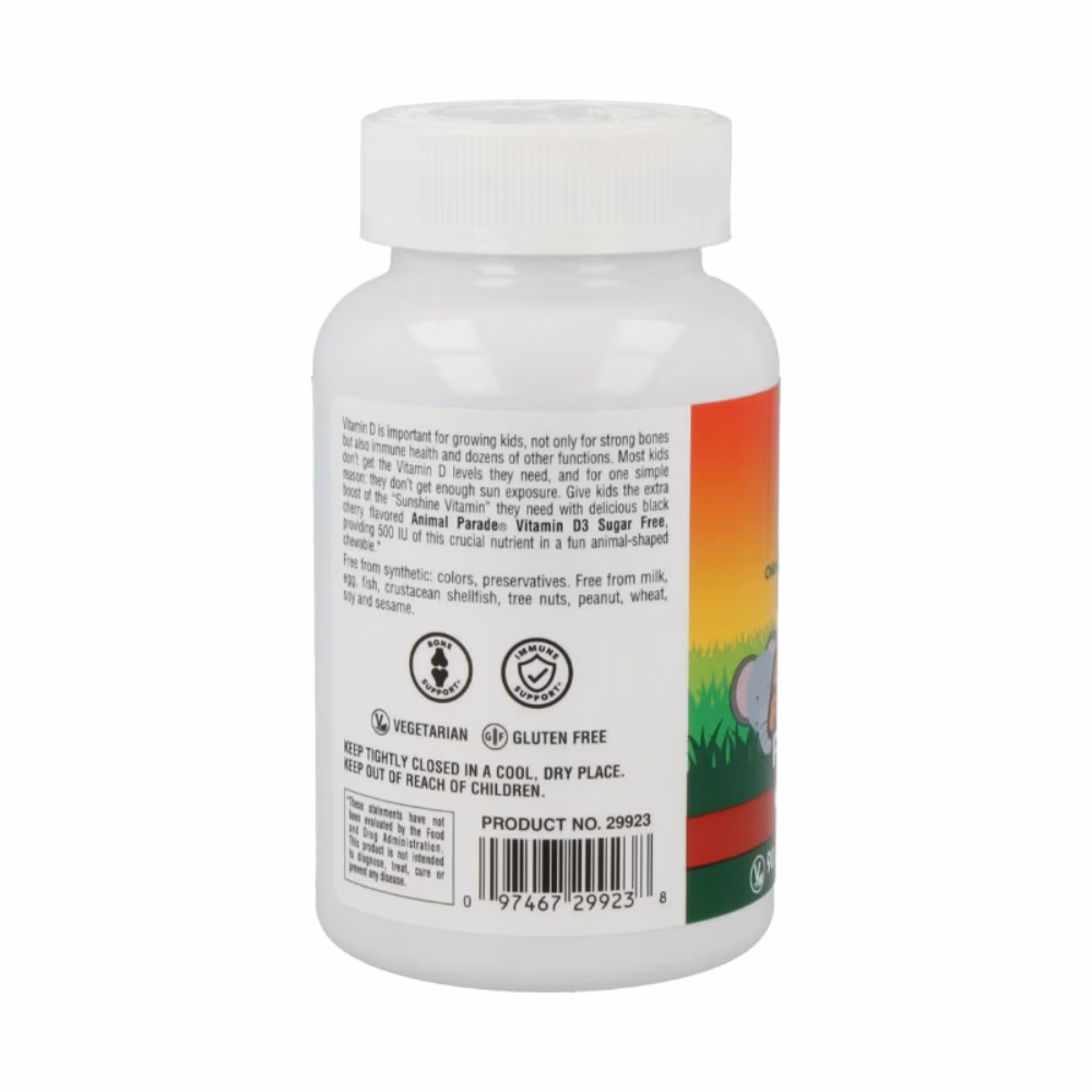 Natures Plus Animal Parade Vitamin D3 500IU SF 90 Tabs Black Cherry 3