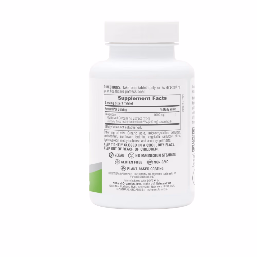 Nature's Plus Longvida Curcumin 1000mg 30 Tabs 3
