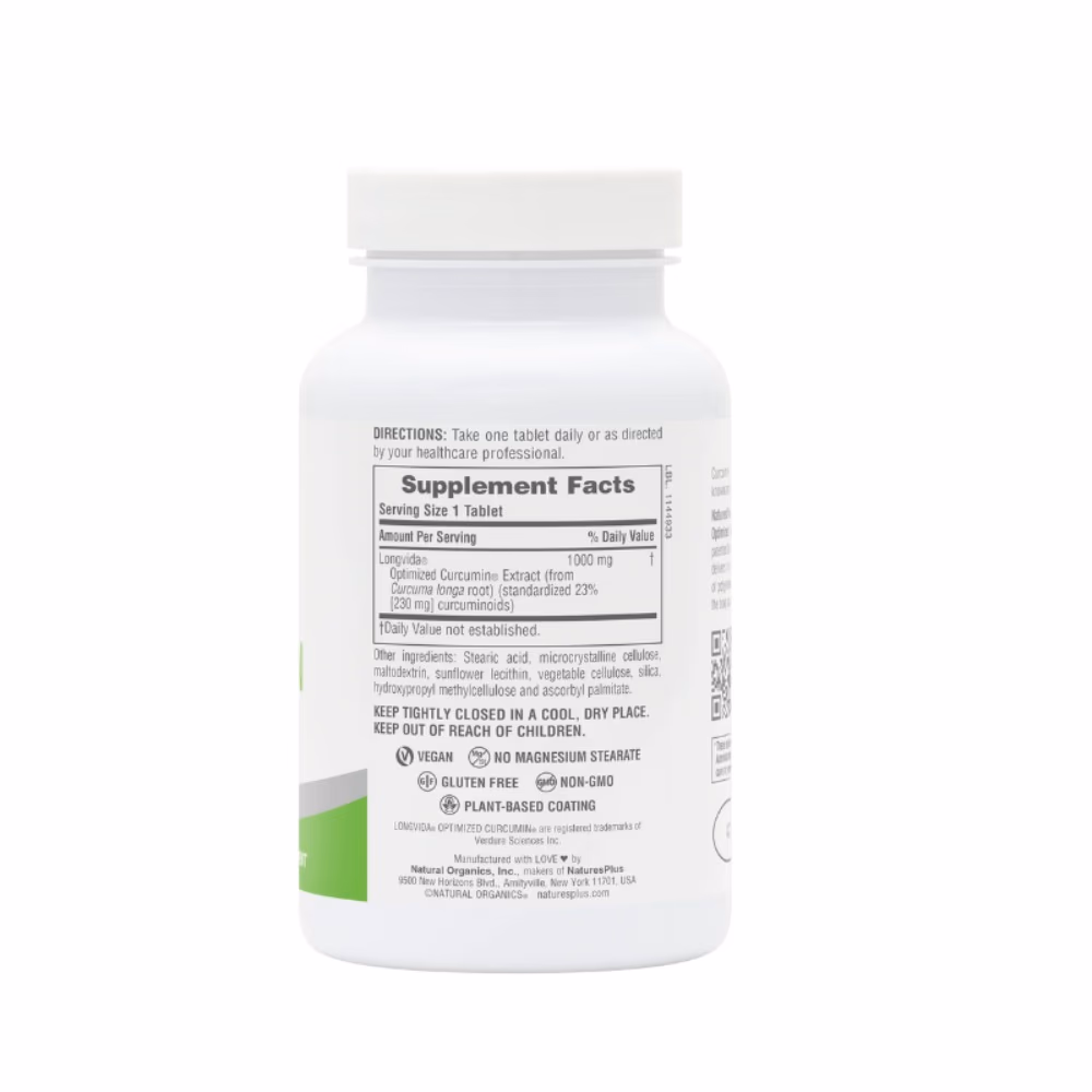 Nature's Plus Longvida Curcumin 1000mg 60 Tabs 3