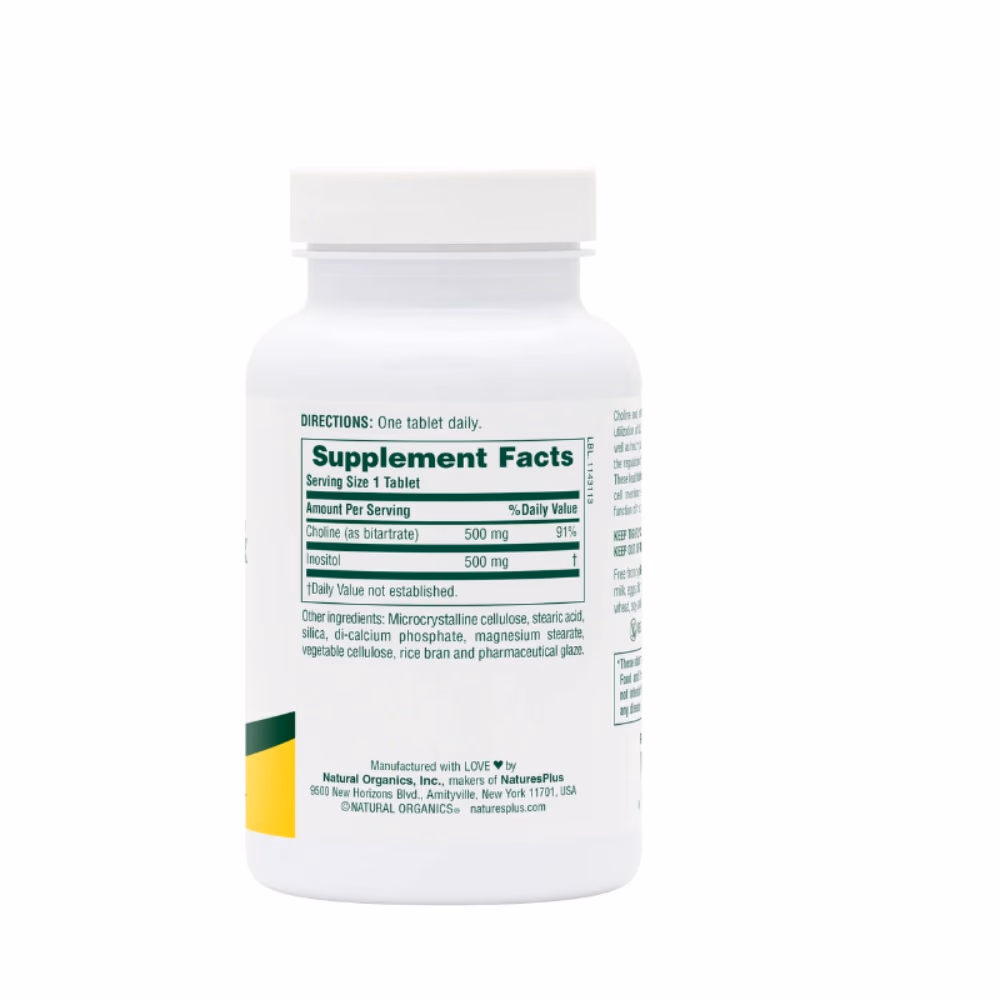 Natures Plus Choline Inositol 500mg/500mg Tablet 60s 3