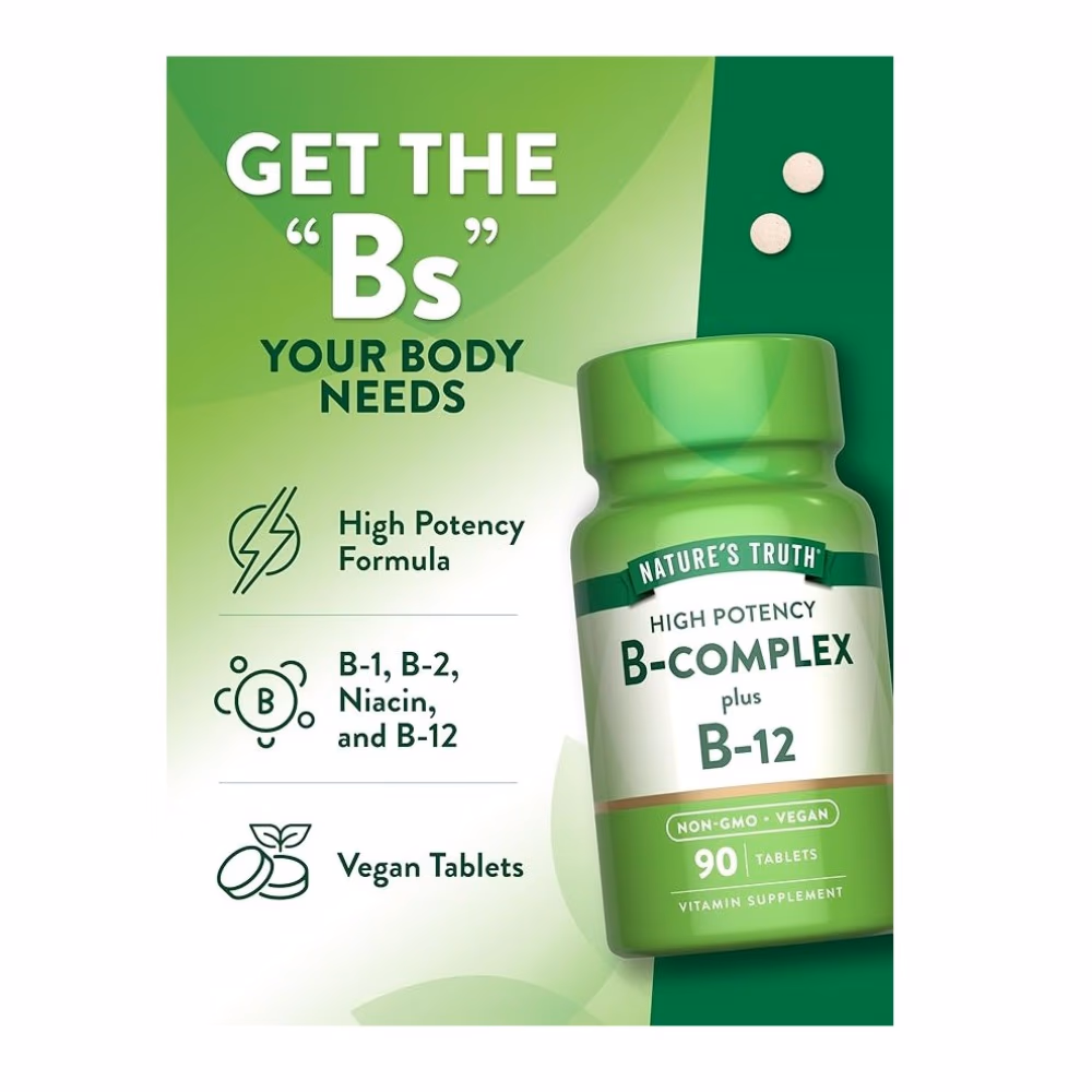 Nature's Truth B-Complex Plus B-12 90 Tablets 5