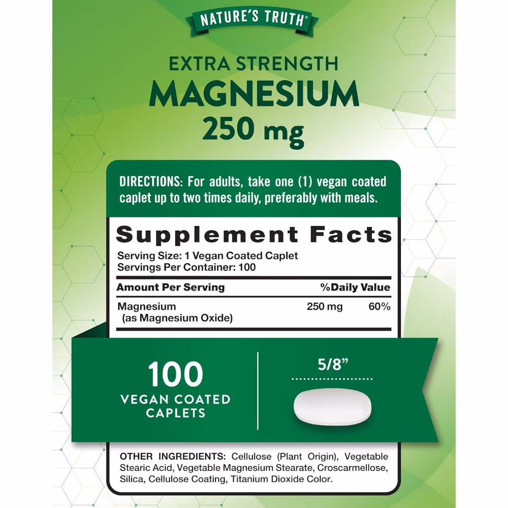 Natures Truth Magnesium 250mg - 100 Capsules 2