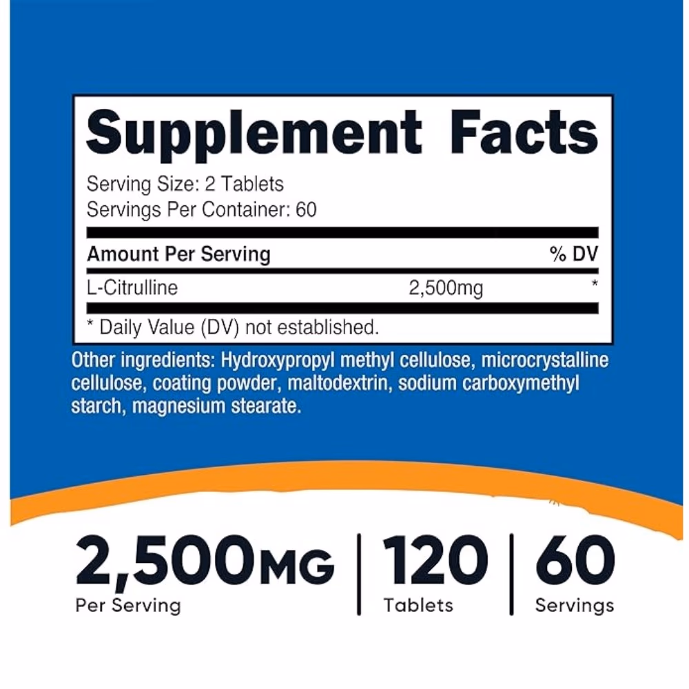 Nutricost L-Citrulline 2500 mg (120 tablets) 4