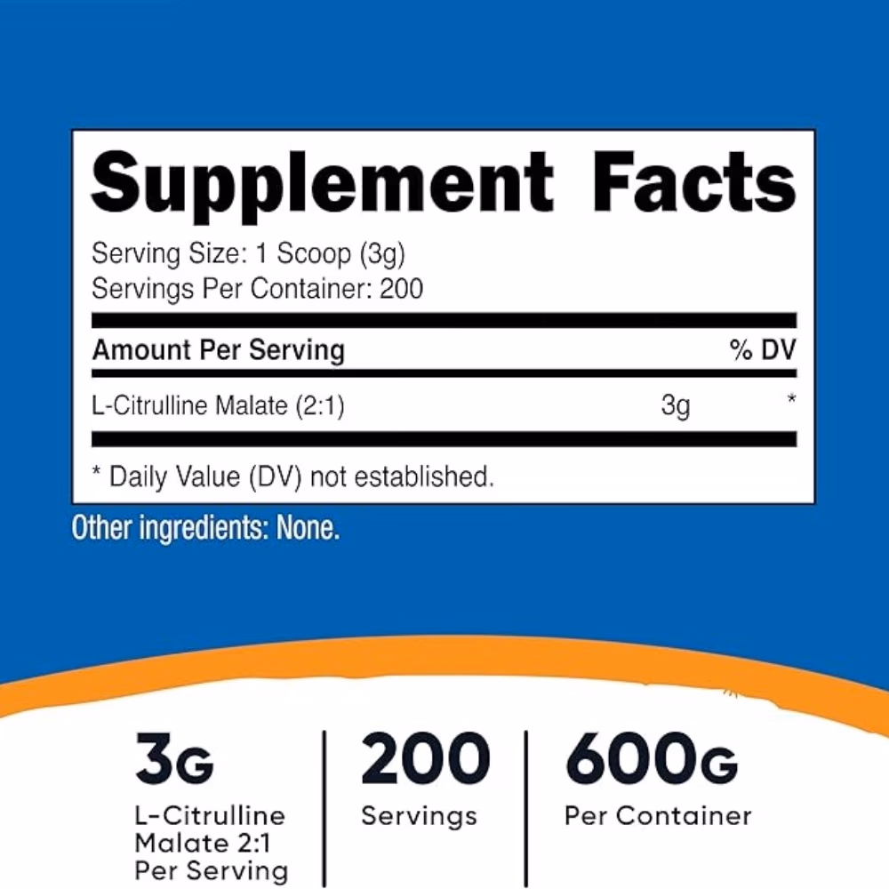 Nutricost L-Citrulline Malate 2:1 Unflavored – 600g  4