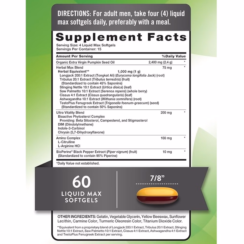 Nature’s Truth Testosterone Powerful Rapid Flow - 60 Softgels 2
