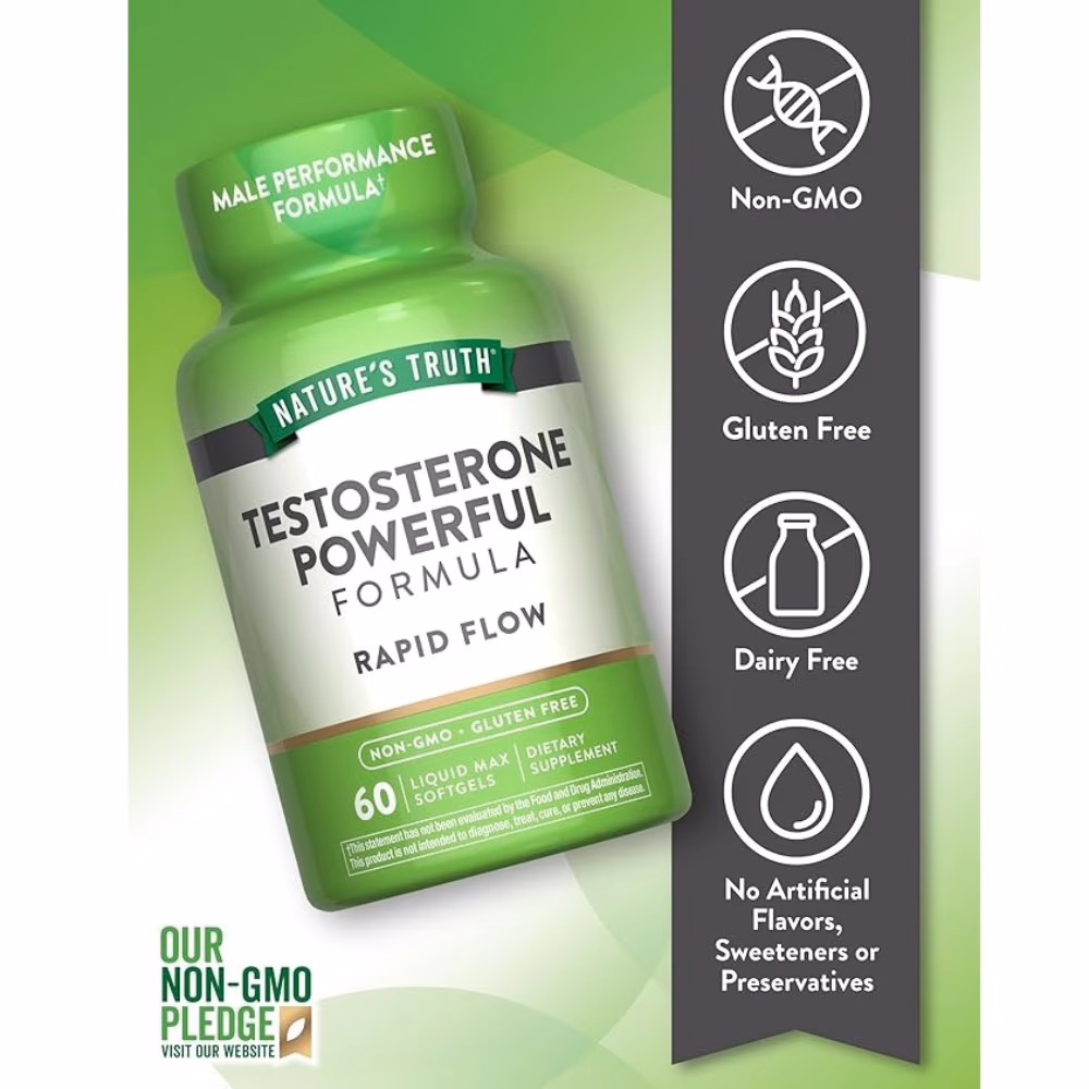 Nature’s Truth Testosterone Powerful Rapid Flow - 60 Softgels 3