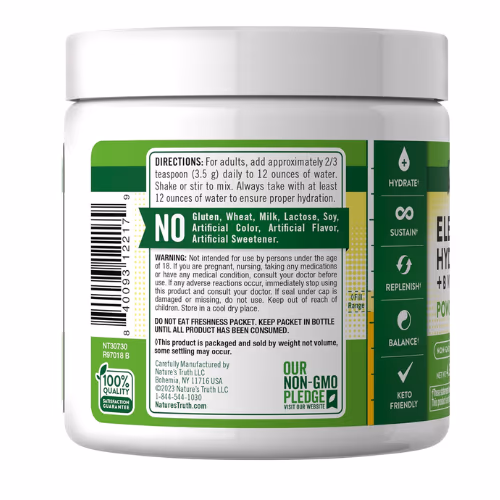 Nature’s Truth Electrolyte Hydration Powder Mix – Lemon Flavor – 121g 3