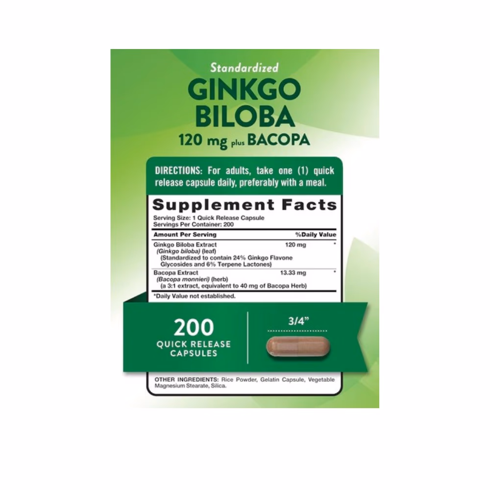 Nature's Truth Ginkgo Biloba 120mg 200 Capsules 2