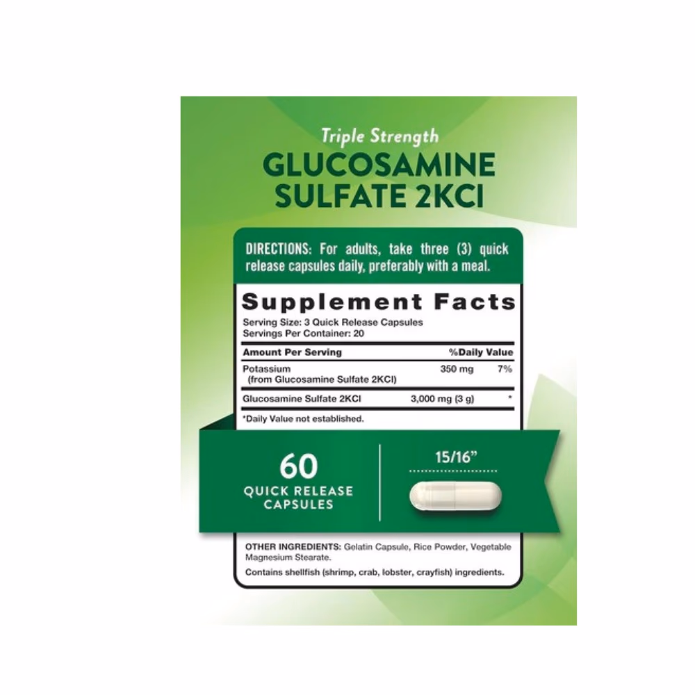 Nature's Truth Glucosamine Sulfate 2KCI 3000mg 60 Capsules 4