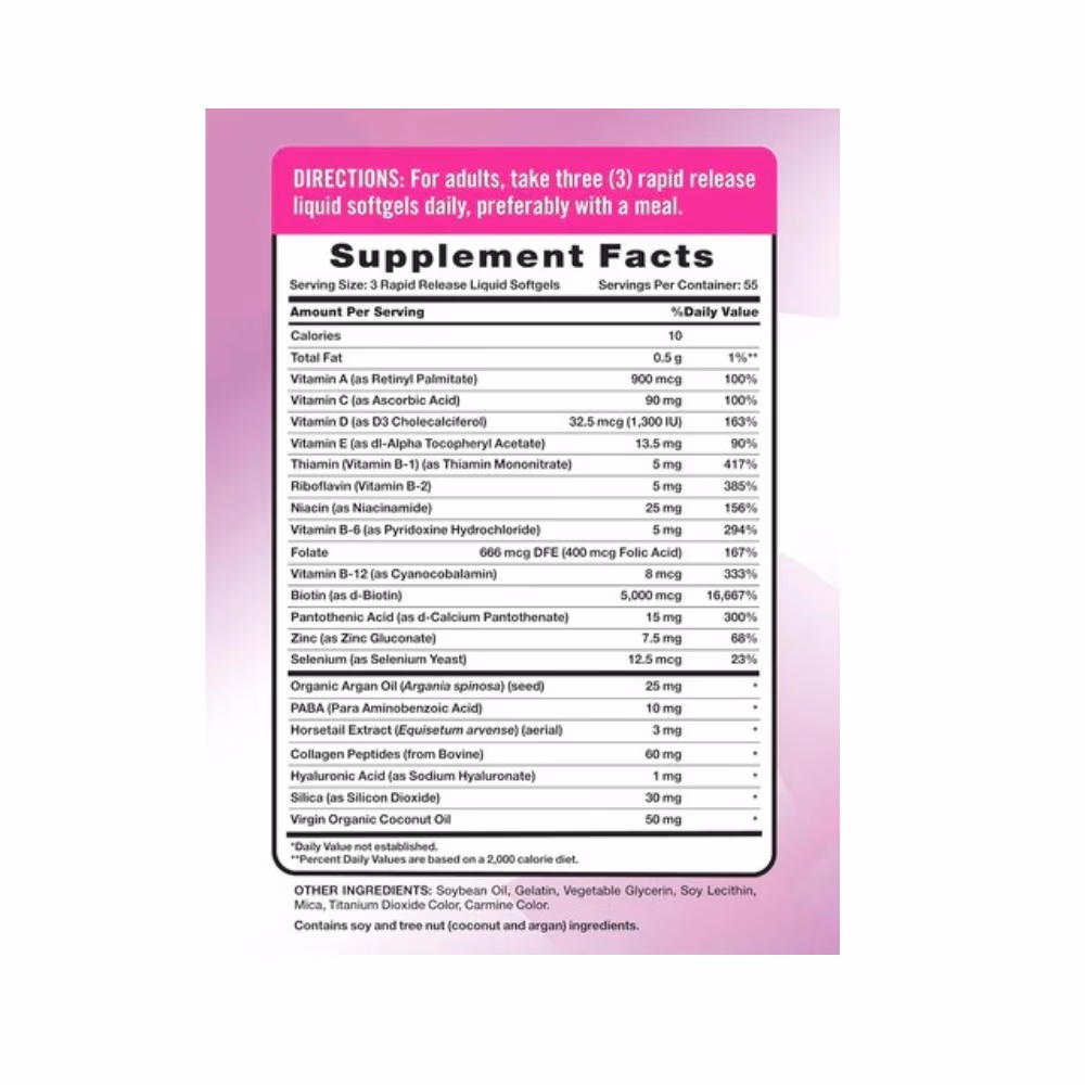Nature's Truth Hair, Skin & Nails 5000mcg + Biotin (165 Softgels)  2