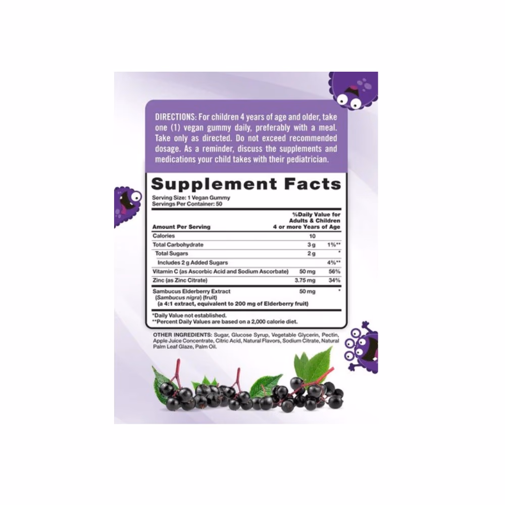 Nature's Truth Kids Sambucus Elderberry Berry Gummies 50s 5