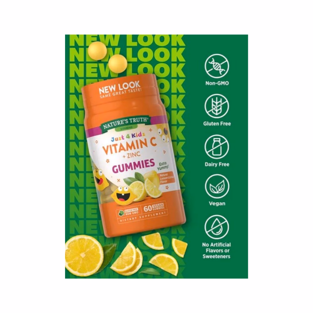 Nature's Truth Kids Vitamin C + Zinc Lemon Gummies 60s 2