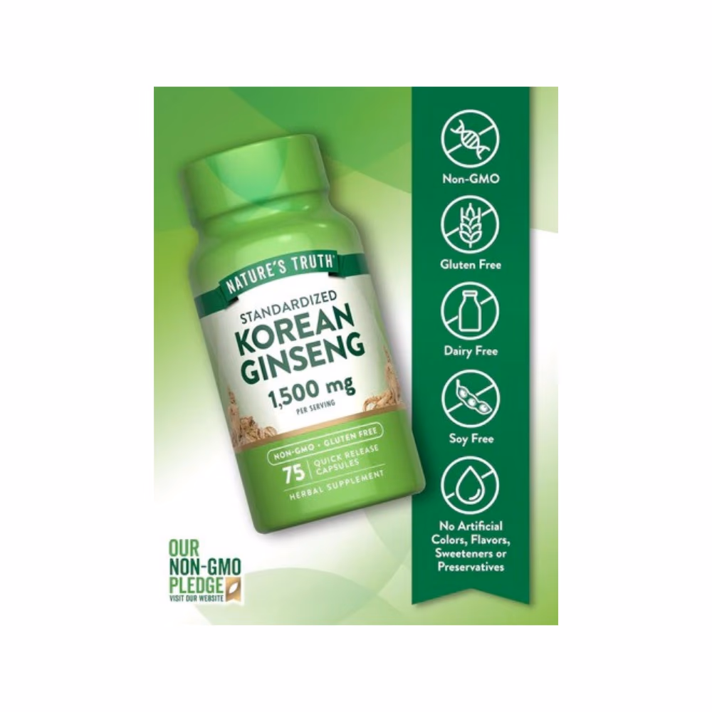 Nature's Truth Korean Ginseng 1500mg Cap 75s 4