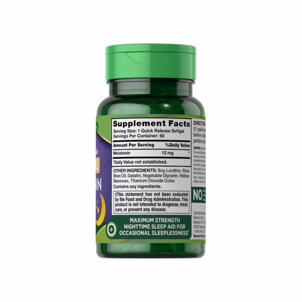 Nature's Truth Liposomal Melatonin 12mg Soft Gels 3