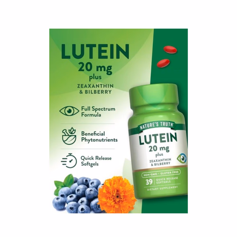 Nature's Truth Lutein 20mg 39 Softgel 2