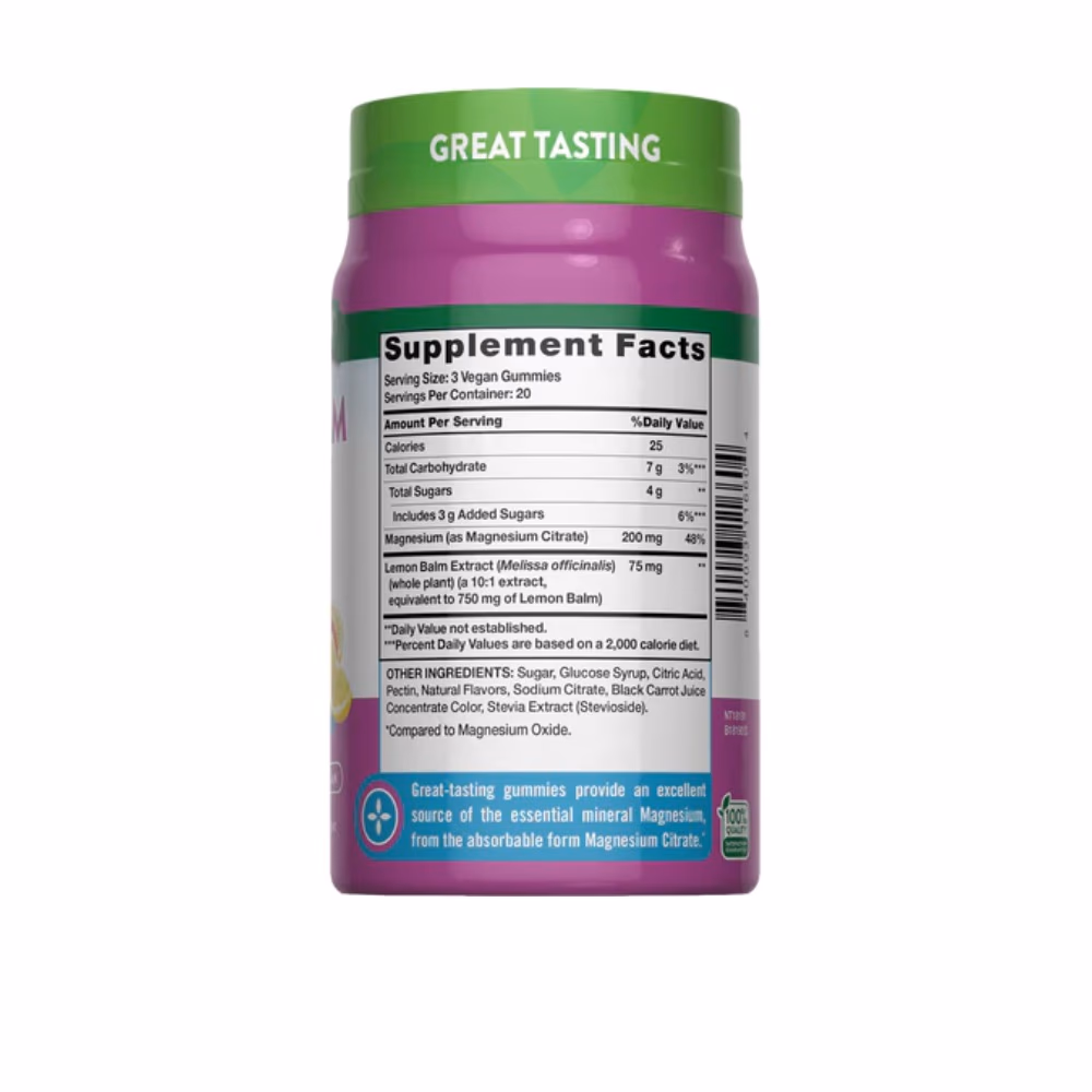 Nature's Truth Magnesium 200mg Lemon Raspberry 60 Gummies 3