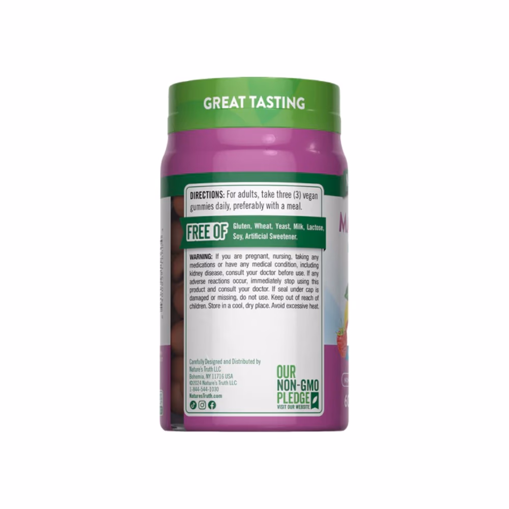 Nature's Truth Magnesium 200mg Lemon Raspberry 60 Gummies 2