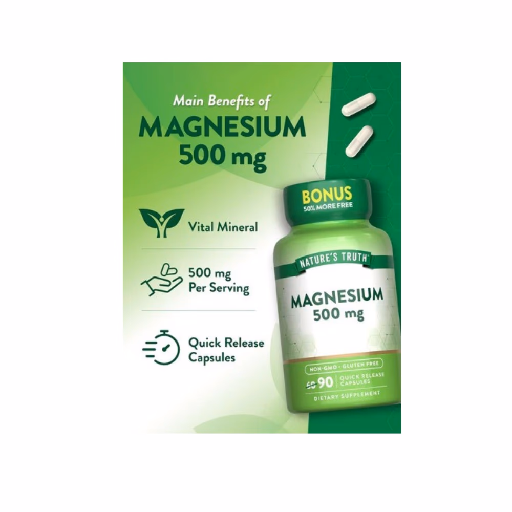 Nature's Truth Magnesium Oxide 500mg 90 Caps  3