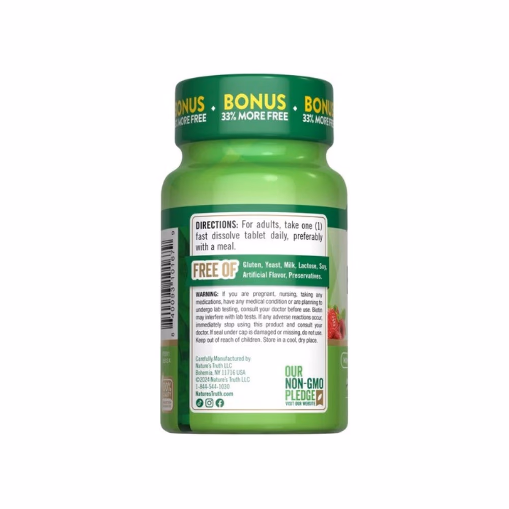 Nature's Truth Maximum Biotin 10,000mcg 120 Tabs 3