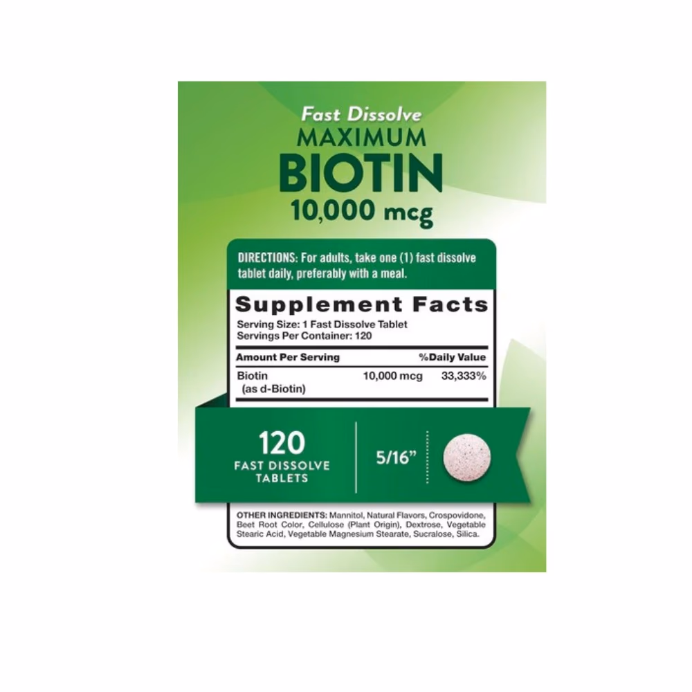 Nature's Truth Maximum Biotin 10,000mcg 120 Tabs 2
