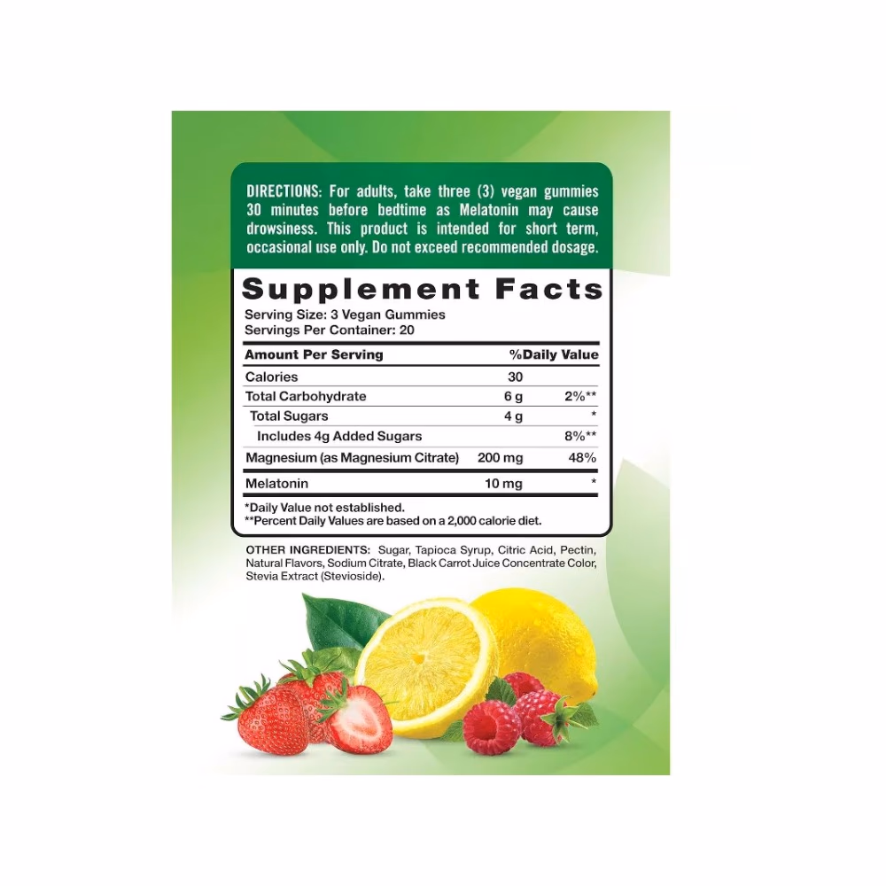 Nature's Truth Melatonin + Magnesium Berry Lemon Gummies 60s 5