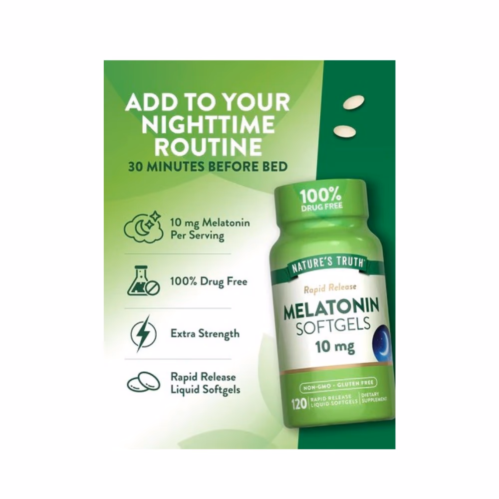 Nature's Truth Melatonin 10mg 120 Softgels 4