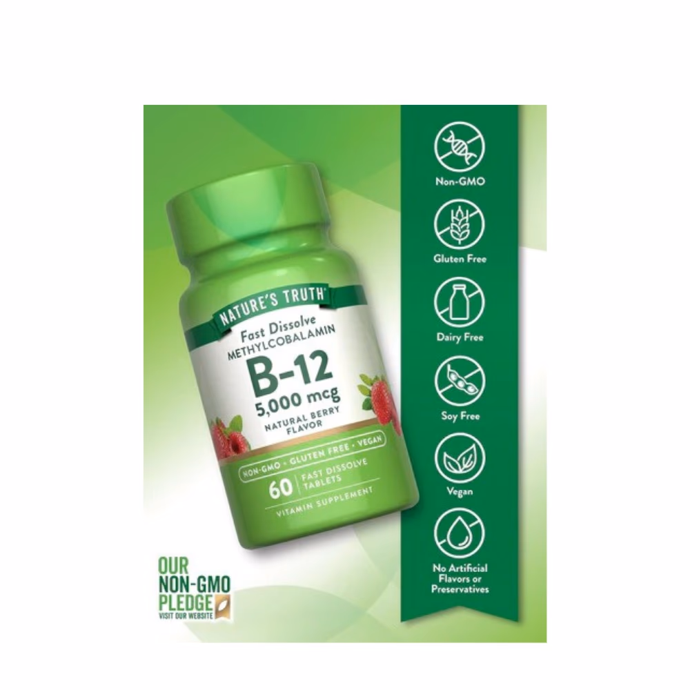 Nature's Truth Methylcobalamin B-12 5000mcg Tab 60s 3