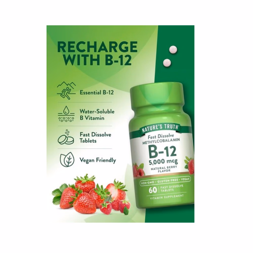 Nature's Truth Methylcobalamin B-12 5000mcg Tab 60s 2