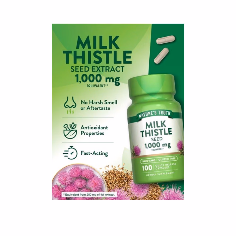 Nature's Truth Milk Thistle Seed 1000mg 100 Caps  2