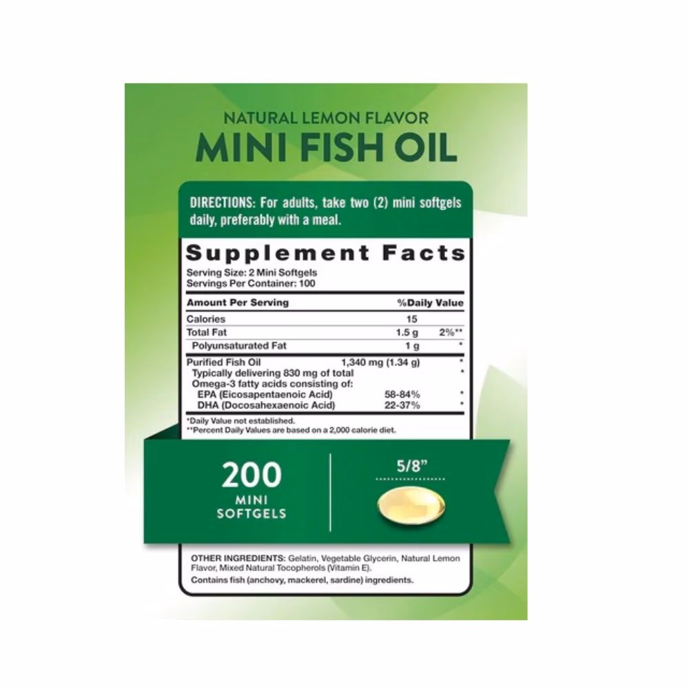 Nature's Truth Mini Fish Oil 1340mg Softgels 200s  2