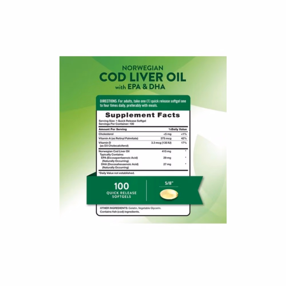 Nature's Truth Norwegian Cod Liver Oil Softgel 100s 5