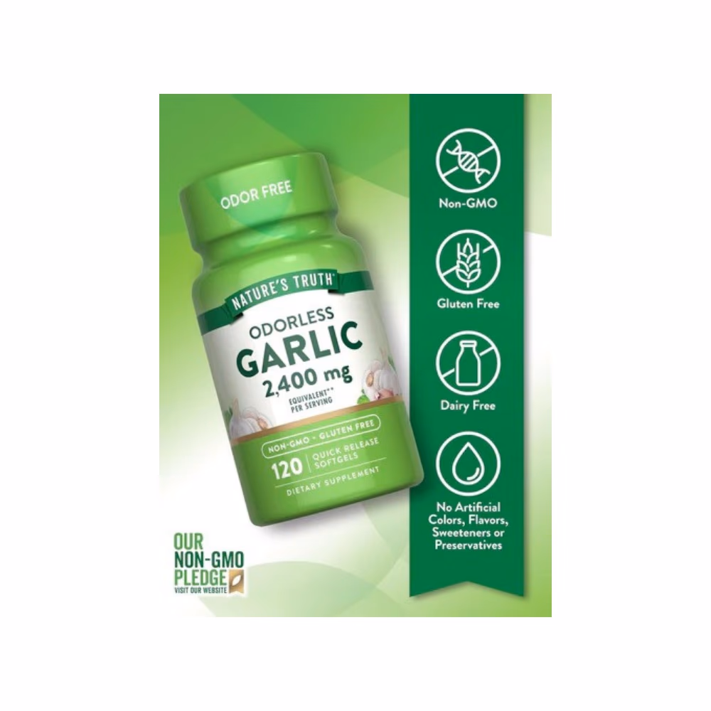 Nature's Truth Odorless Garlic 2400mg Softgels 120s 3