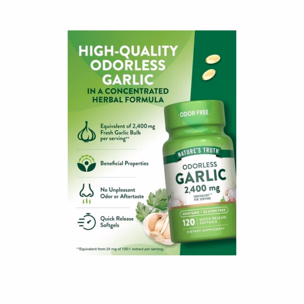 Nature's Truth Odorless Garlic 2400mg Softgels 120s 2