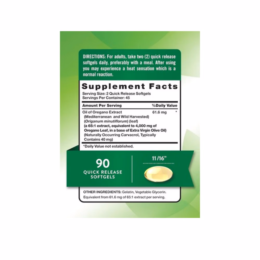 Nature's Truth Oil of Oregano 3000mg Softgels 90s 2