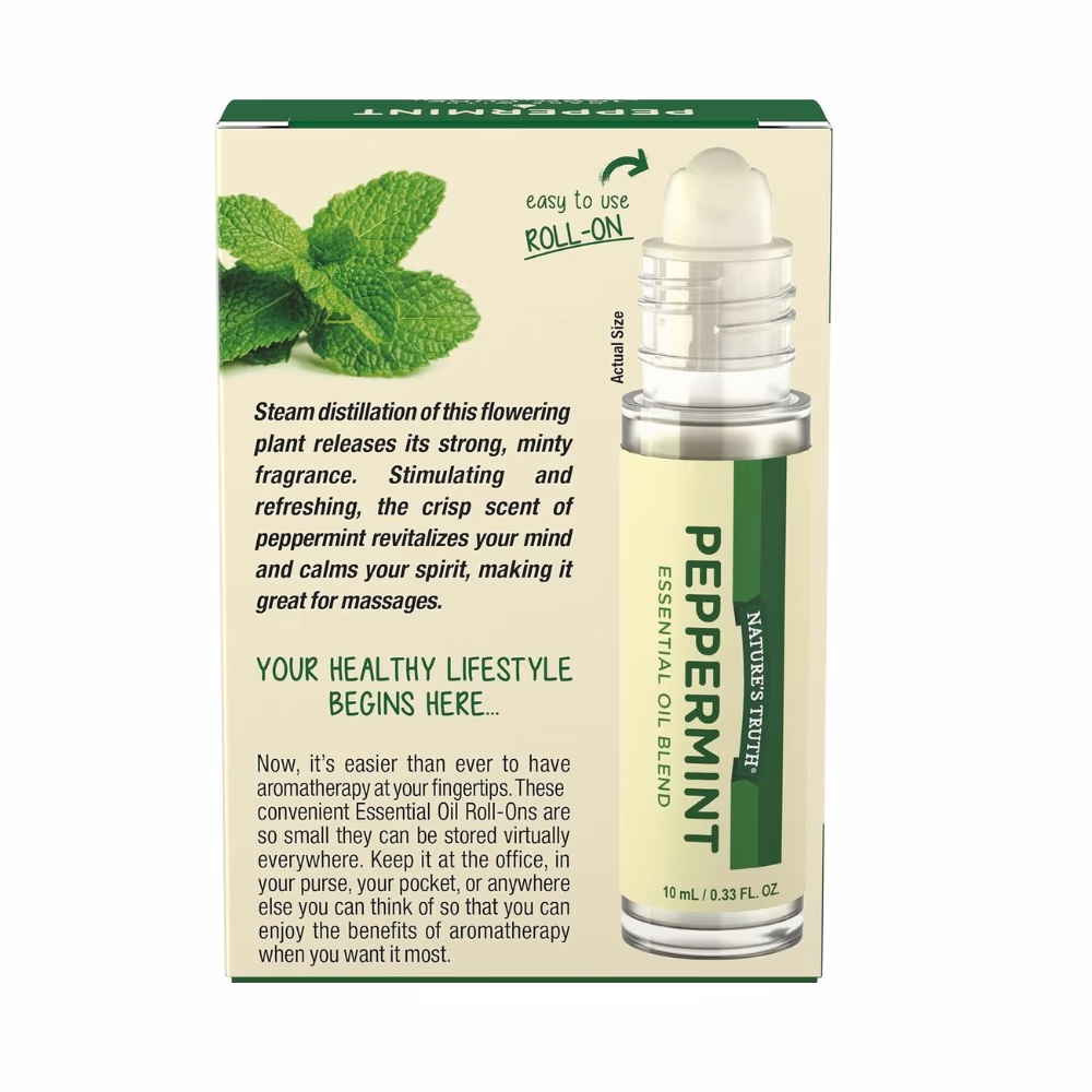 Nature's Truth Peppermint Oil Roll-On 10ml 3