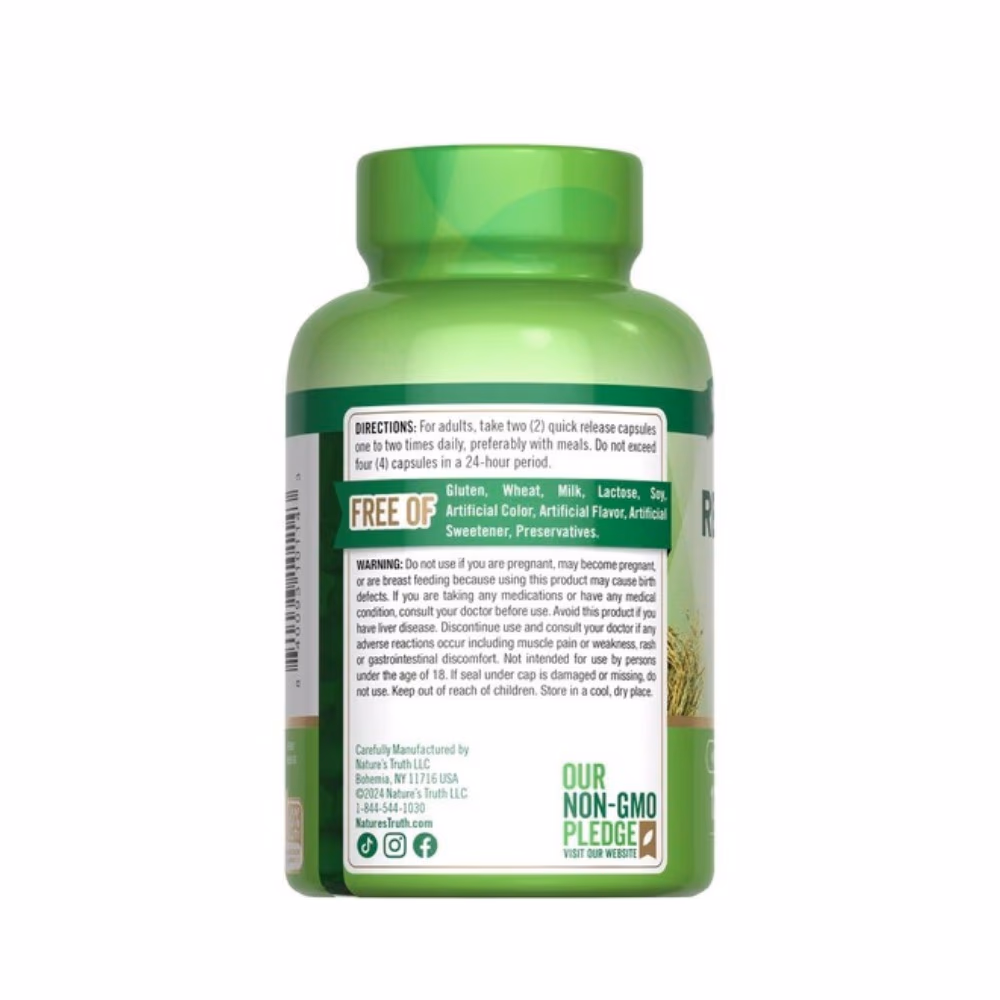 Nature's Truth Premium Red Yeast 1200mg Cap 120s 2