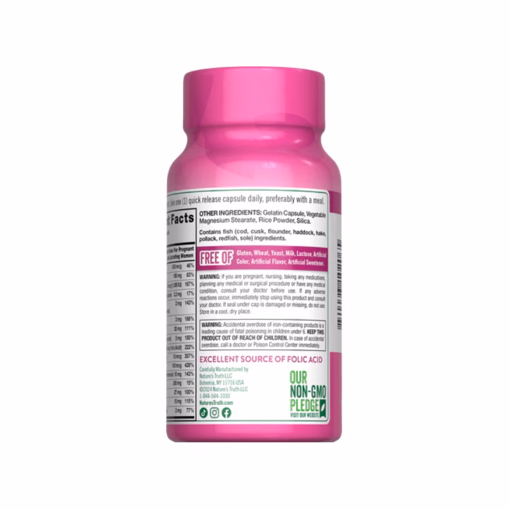 Nature's Truth Prenatal Vitamin & Mineral Formula Cap 60s 4