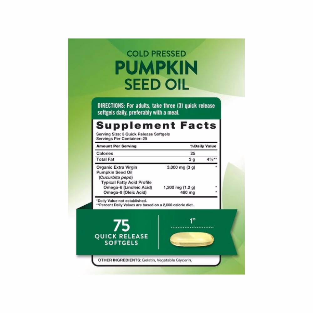 Nature's Truth Pumpkin Seed Oil 3000mg Softgel 75s 5
