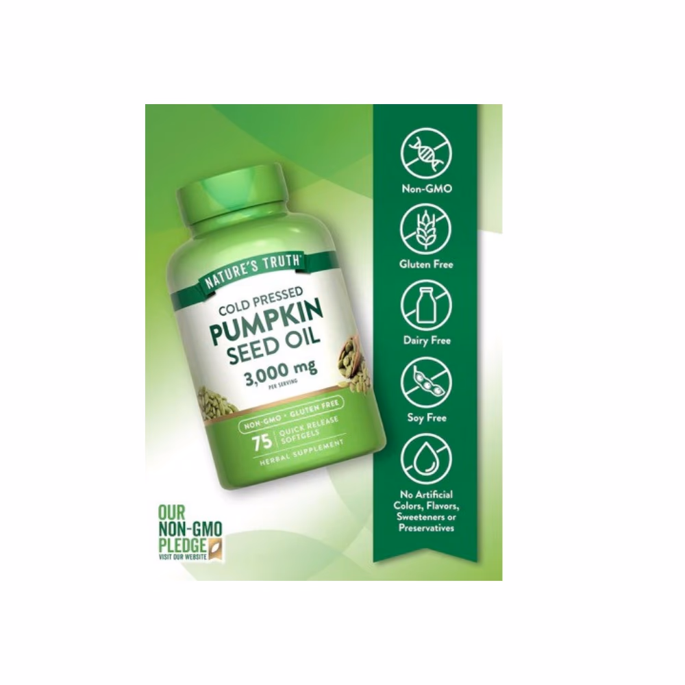 Nature's Truth Pumpkin Seed Oil 3000mg Softgel 75s 3