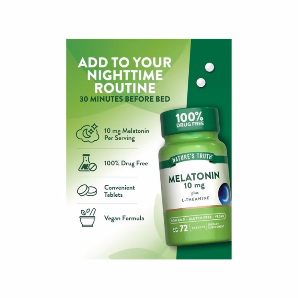 Nature's Truth Sleep Melatonin 10mg Tablets 72S 3